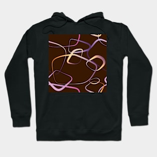 Abstract round shapes with a pastel gradient on chocolate brown Hoodie